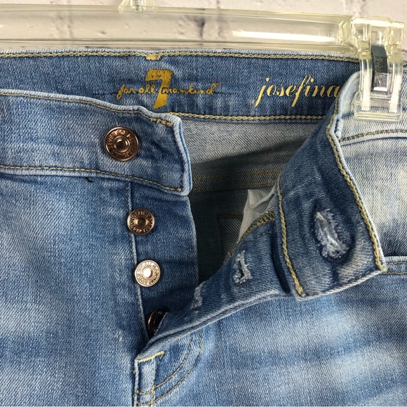 7 For All Mankind Josefina Distressed Skinny Boyfriend Jeans Sz 26 - Picture 5 of 16